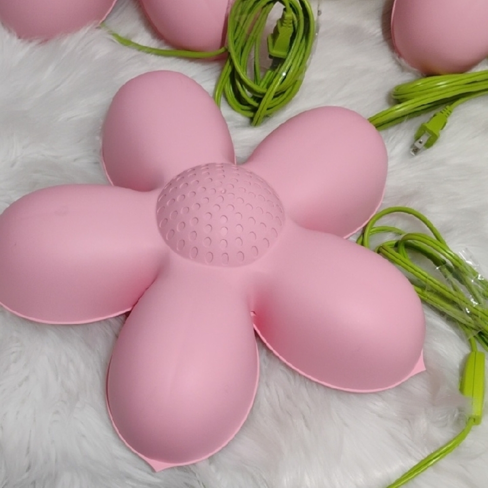 (#70) SALE! IKEA Pink Flower Bundle Of 3 Wall Lamps Works Great See Pictures - Picture 4 of 13